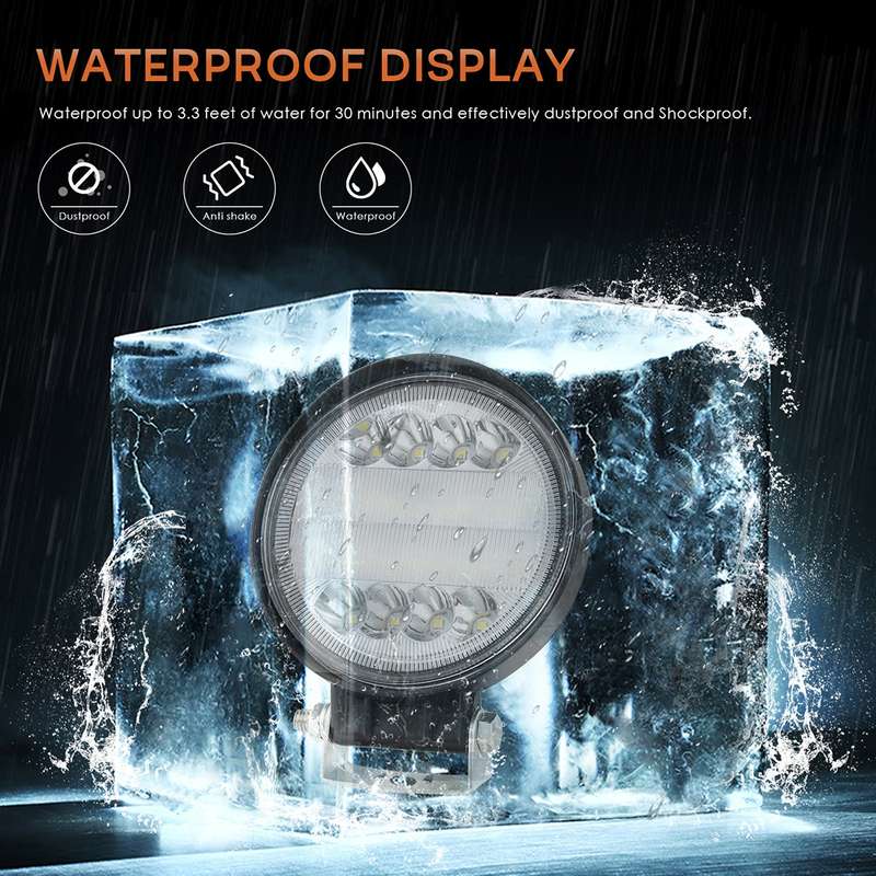2 PCS 4 inch 15W Spot / Flood Light White Light Round-Shaped Waterproof Car SUV Work Lights Spotligh