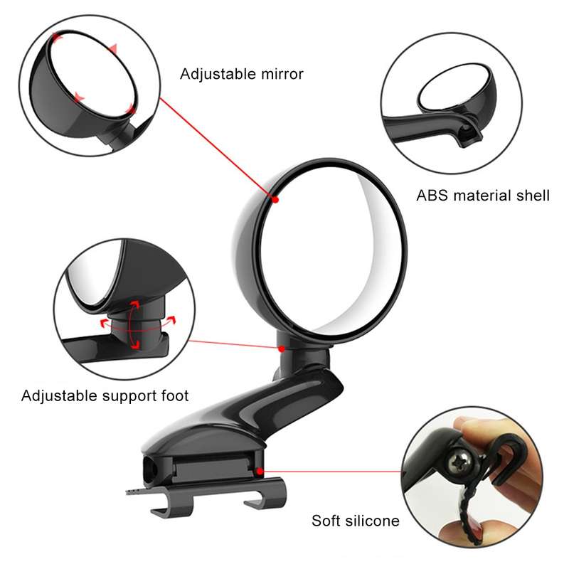 3R-095 Auxiliary Rear View Mirror Car Adjustable Blind Spot Mirror Wide Angle Auxiliary Rear View Si