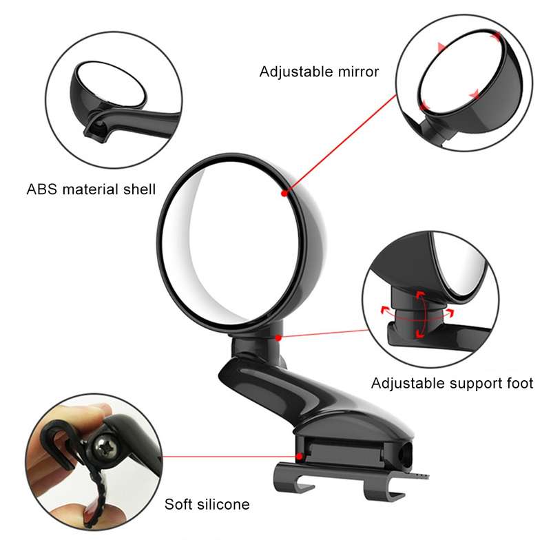 3R-094 Auxiliary Rear View Mirror Car Adjustable Blind Spot Mirror Wide Angle Auxiliary Rear View Si