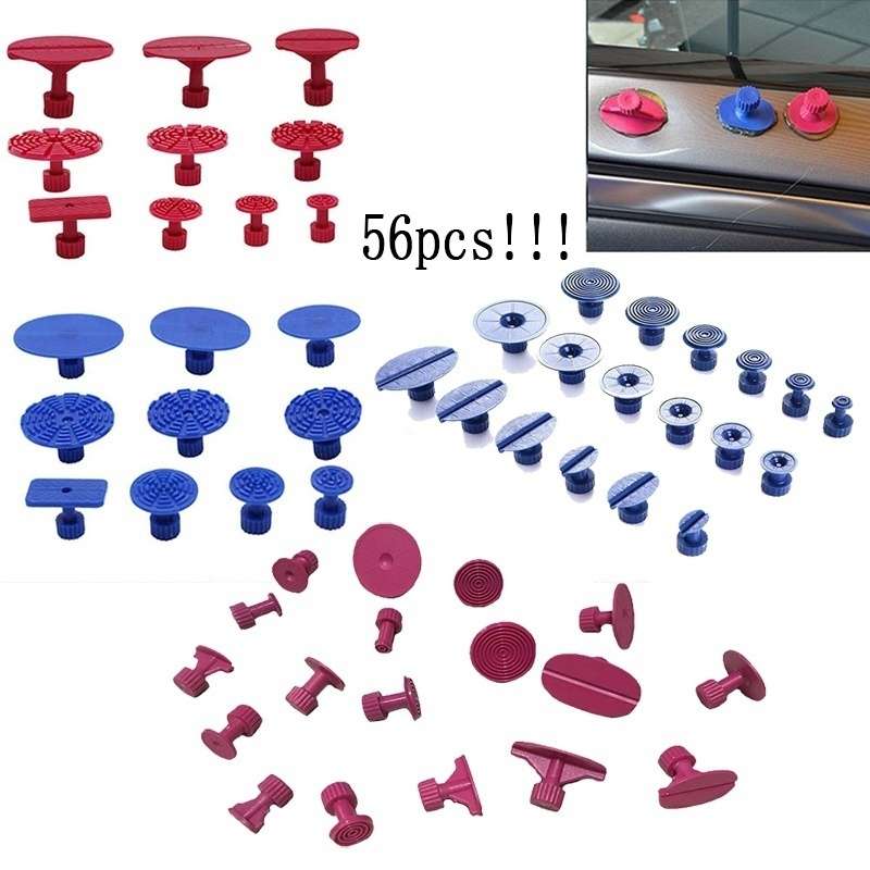 56 in 1 Auto PDR Plastic Ding Glue Tabs Paintless Dent Removal Car Repair Tools Kits Glue Puller Set