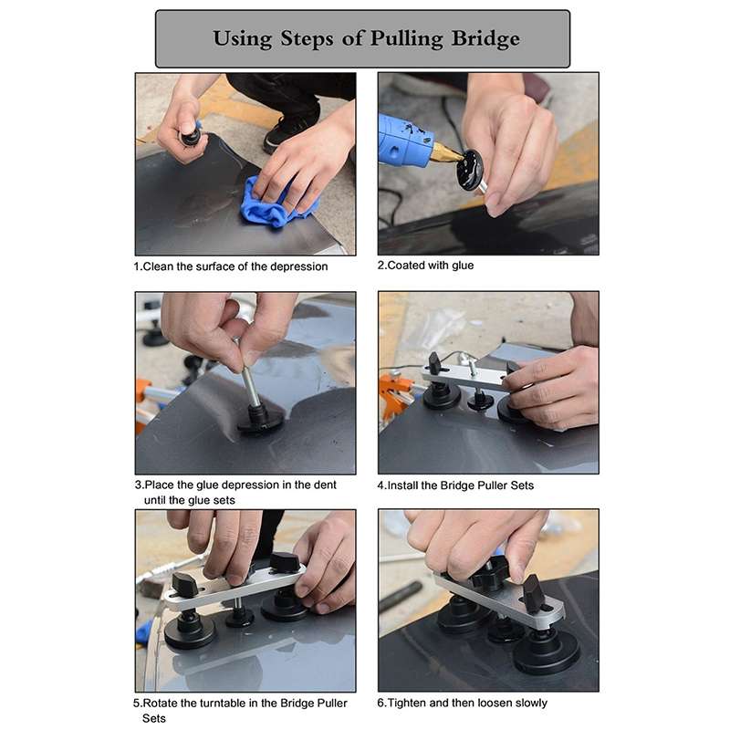22 in 1 Auto Car Body Dent Repair Tools Pulling Bridge Dent Removal Lifter Puller, with 20W Glue Gun