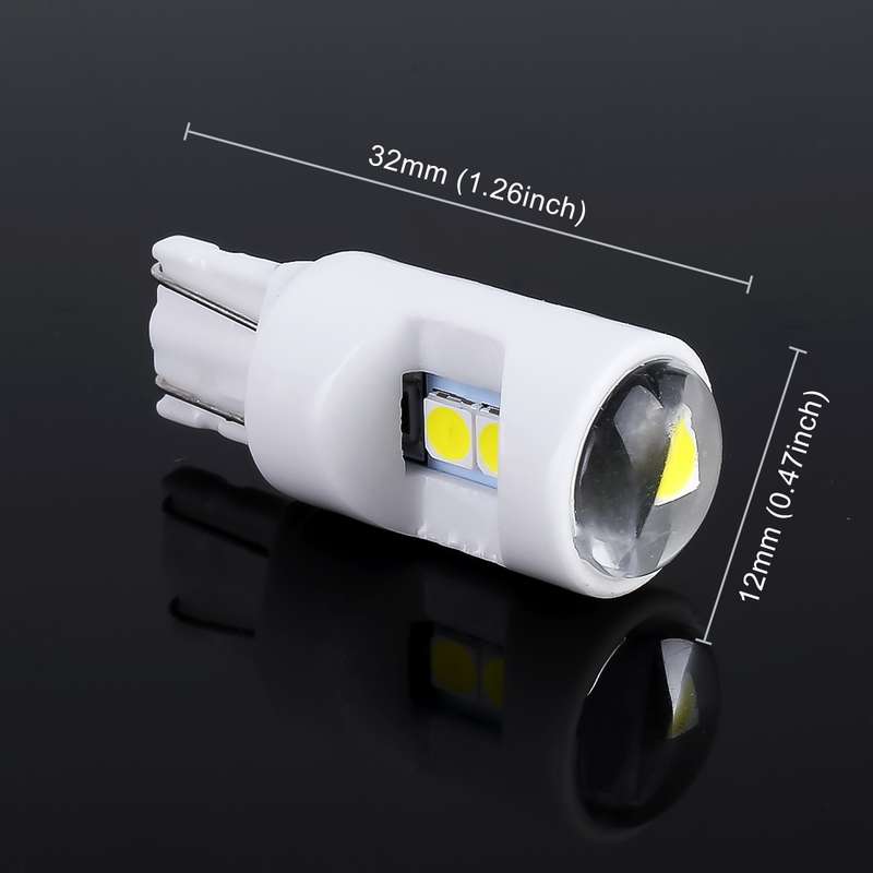2 PCS T10 / W5W / 194 DC 12V 1.2W 6LEDs SMD-3030 Car Reading Lamp Clearance Light, with Projector Le