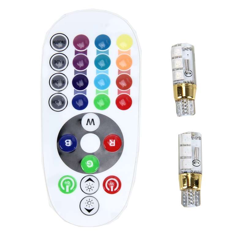 2 PCS 3W Auto Flash Strobe Fade Smooth Remote Controlled Colorful LED Clearance Decorative Light wit