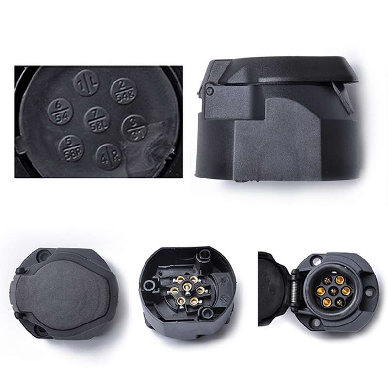 12V 7Pin Car Plug Socket Wiring Connector Adapter Car Plug Socket for Trailer / Truck / Bus, EU Plu