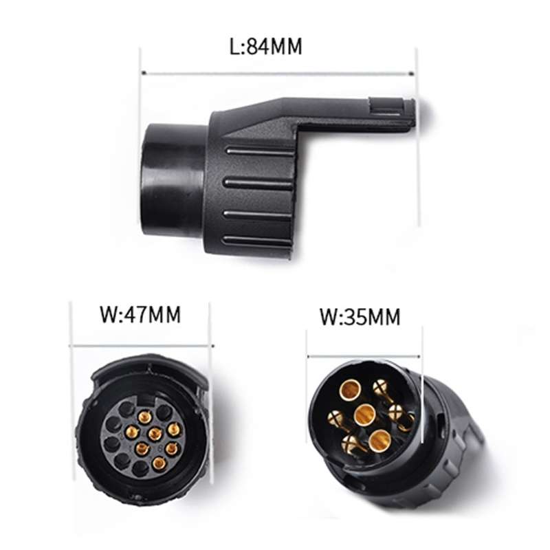 12V 7Pin to13Pin Car Plug Socket Wiring Connector Adapter Car Plug Socket for Trailer / Truck / Bus