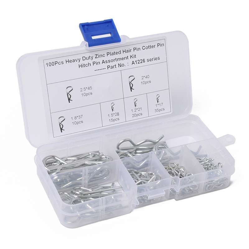 100 PCS Heavy Duty Zinc Plated Cotter R Tractor Clip Pin for Car / Boat / Garages
