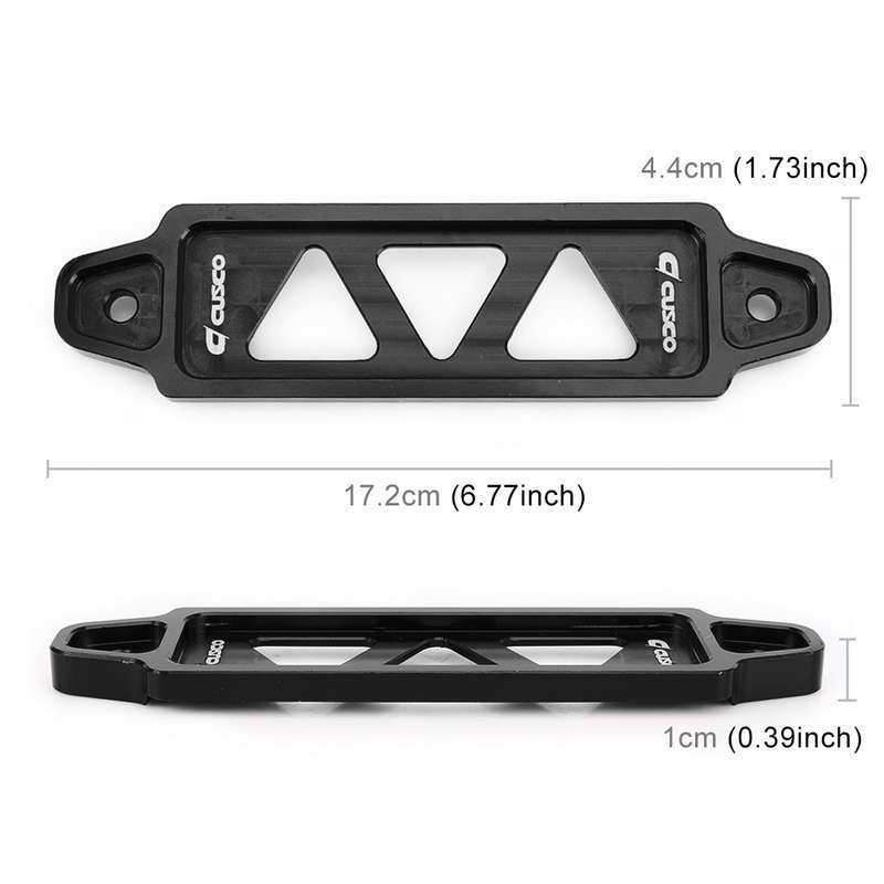 Universal Car Short Stainless Steel Battery Tie Down Clamp Bracket, Size: 17.2 x 4.4 x 1cm(Black)
