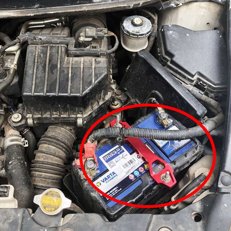 Universal Car Short Arch Stainless Steel Battery Tie Down Clamp Bracket, Size: 18.2 x 4.5 x 2cm (Blu