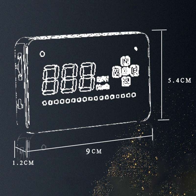 A2 HUD 3.5 inch HD GPS Car Head Up Display, Speed & Over Speed Alarm, Compass, Freely Switch Between