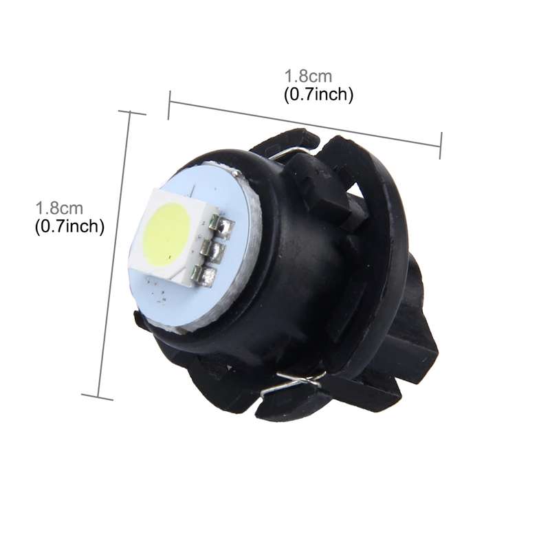 10 PCS 0.3W T6.5 Wedge Instrument Panel LED Light Dashboard Gauge Cluster Indicator Lamp Bulb(White