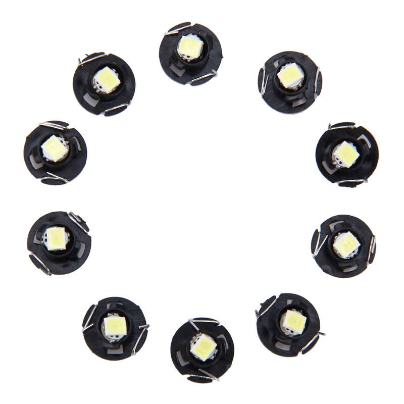 10 PCS 0.5W T4.2 Wedge Instrument Panel LED Light Dashboard Gauge Cluster Indicator Lamp Bulb(White