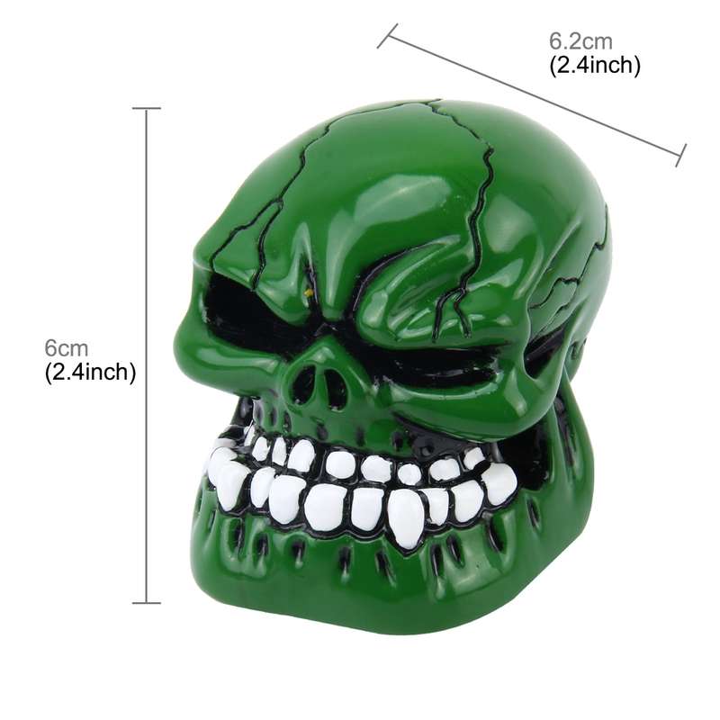 Universal Skull Head Shape ABS Manual or Automatic Gear Shift Knob with Three Rubber Covers Fit for