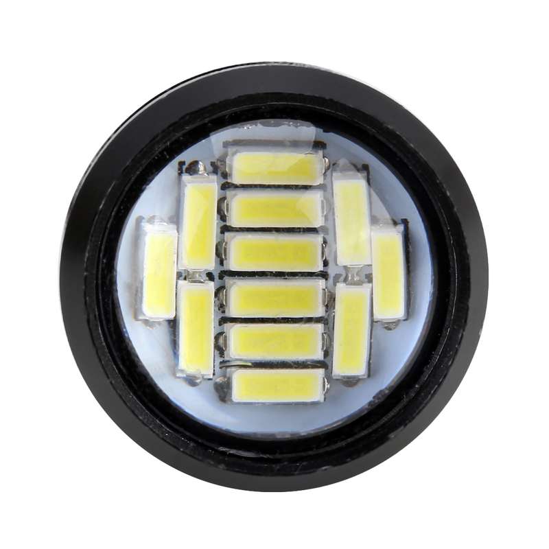 2 PCS 2W Car Auto Eagle Eyes Fog Light Turn Light with 12 SMD-4014 LED Lamps, DC 12V Cable Length: 5