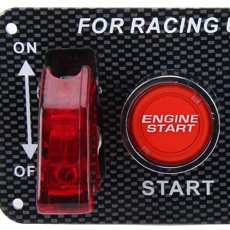 12V / 30A Carbon Fiber Racing Car 12V LED Ignition Switch Panel Engine Start Push Button LED Car Pan