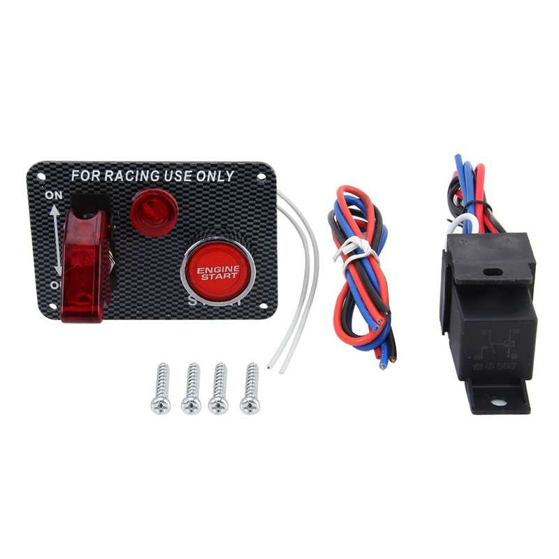 Auto Racing Switch Cover Toggle Switch 12V 20A Panels Red Racing Ignition Switch Panel Engine Start