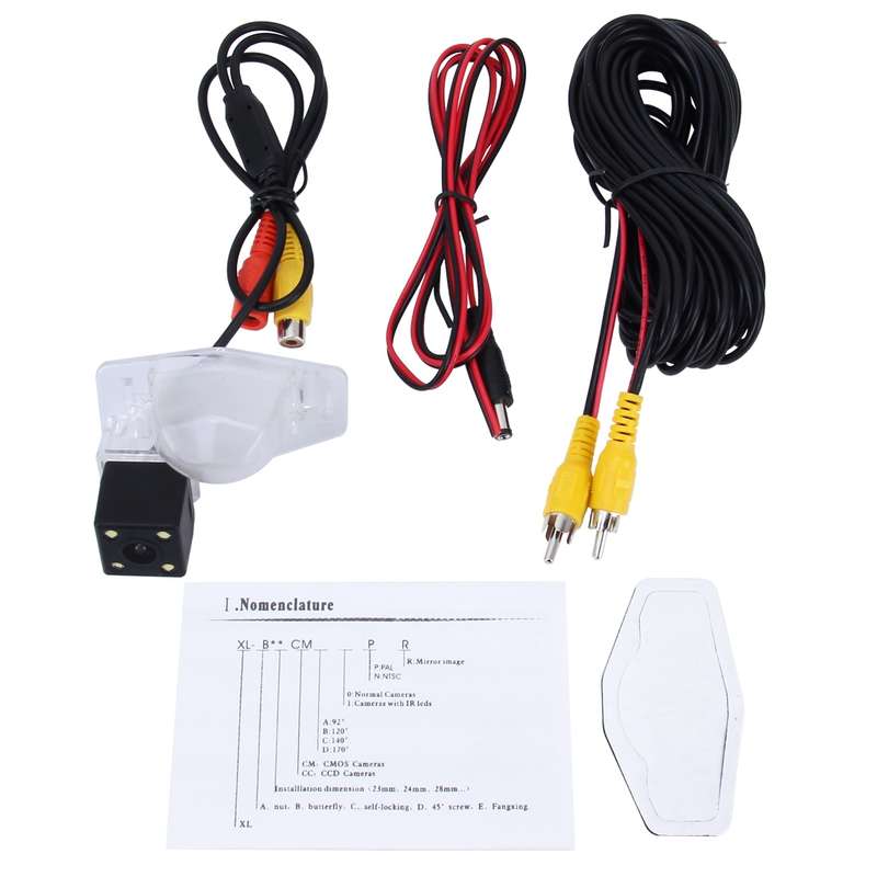 656x492 Effective Pixel NTSC 60HZ CMOS II Waterproof Car Rear View Backup Camera With 4 LED Lamps (f