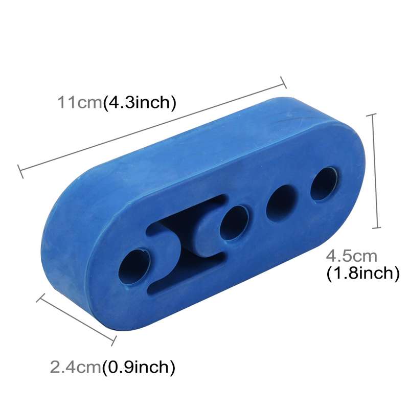 Universal Car 4 Holes Adjustable Rubber Mounting Bracket Exhaust Tube Hanging Rubber Tube(Black)