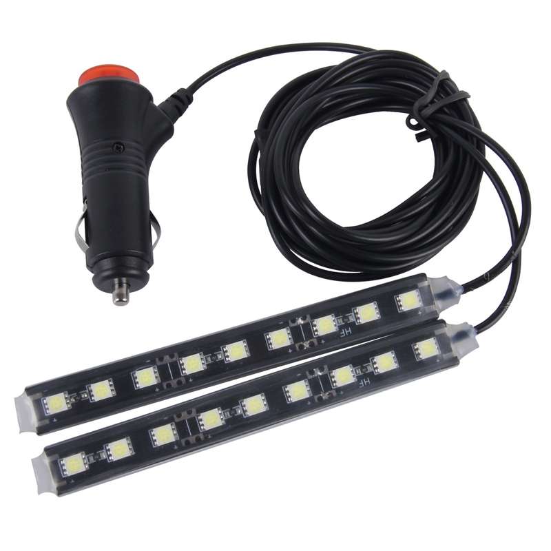 2 in 1 4.5W 18 SMD-5050-LEDs RGB Car Interior Floor Decoration Atmosphere Neon Light Lamp, DC 12V(Wh