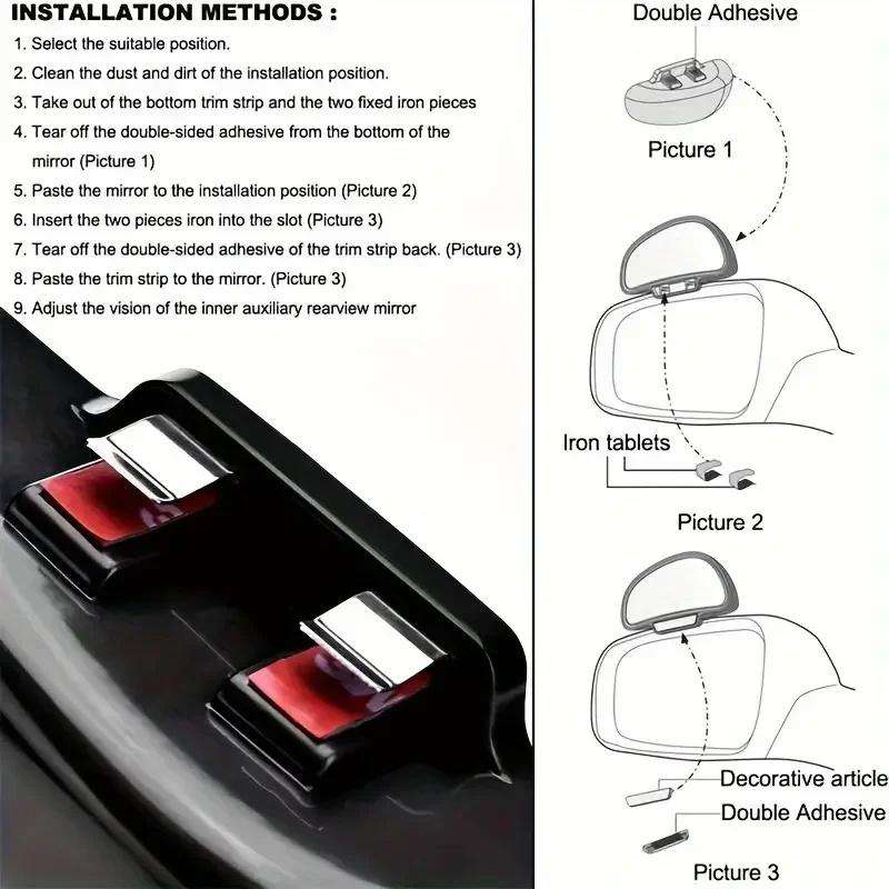 3R-092 Car Blind Spot Right Rear View Wide Angle Adjustable Mirror (Silver)