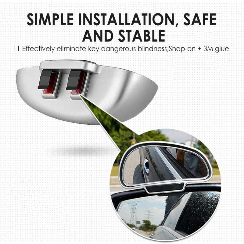 3R-092 Car Blind Spot Right Rear View Wide Angle Adjustable Mirror (Silver)