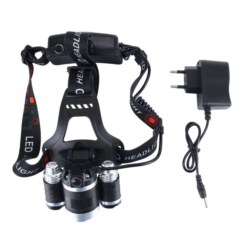 LED Headlamp High Power Bright Headlight , 3 T6 with Charger, NO Including Batteries