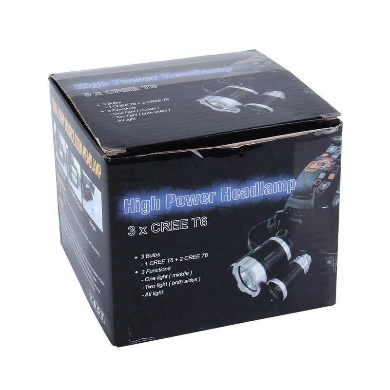 LED Headlamp High Power Bright Headlight , 3 T6 with Charger, NO Including Batteries
