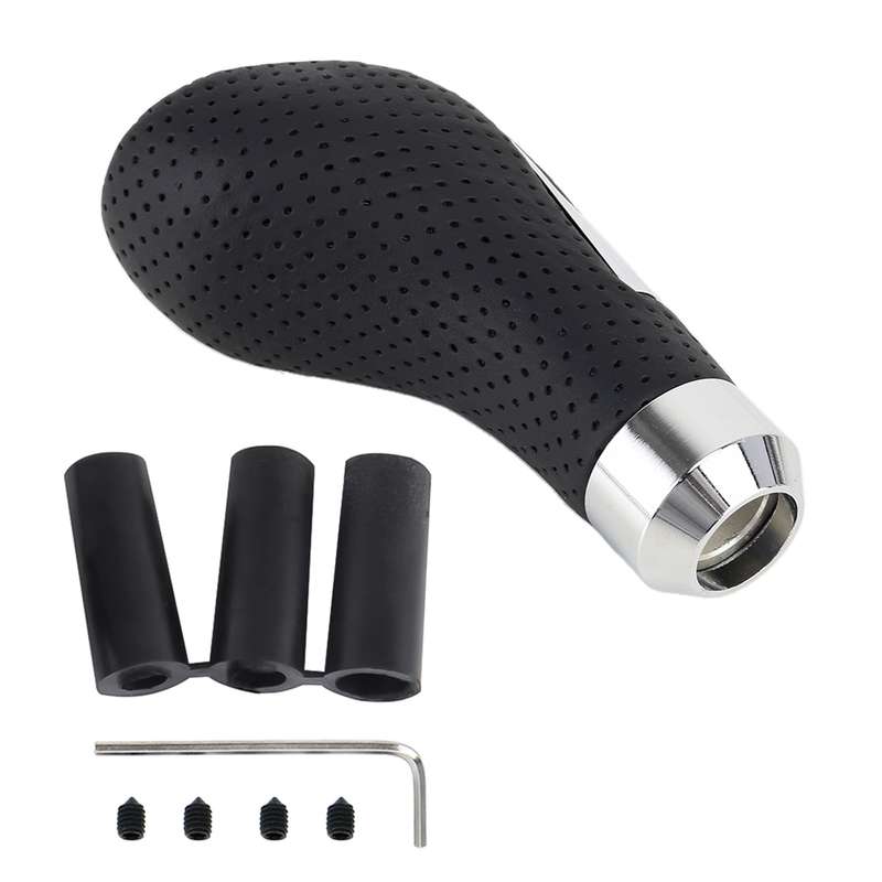 Universal Car PU Leather and Metal Gear Shift Knob Modified Auto Car Transmission Shift Lever Knob(B