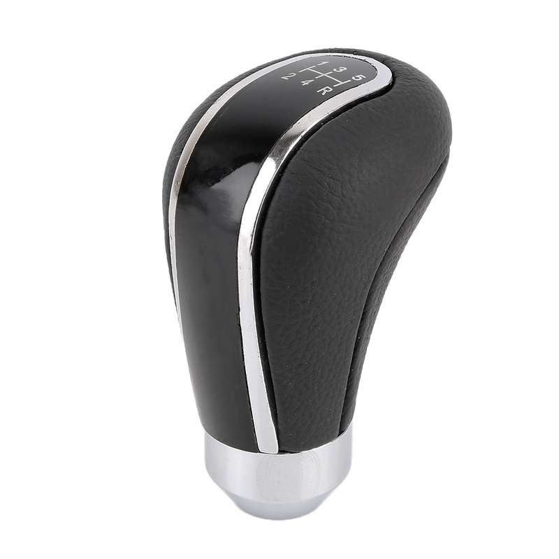 Universal Car Leather Metal Gear Shift Knob Modified Car Auto Transmission Shift Lever Knob(Black)