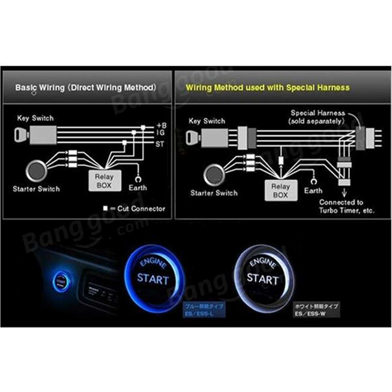 One-button Start Starter Switch with Illumination Engine Start Pivot Illumination Starter with Blue