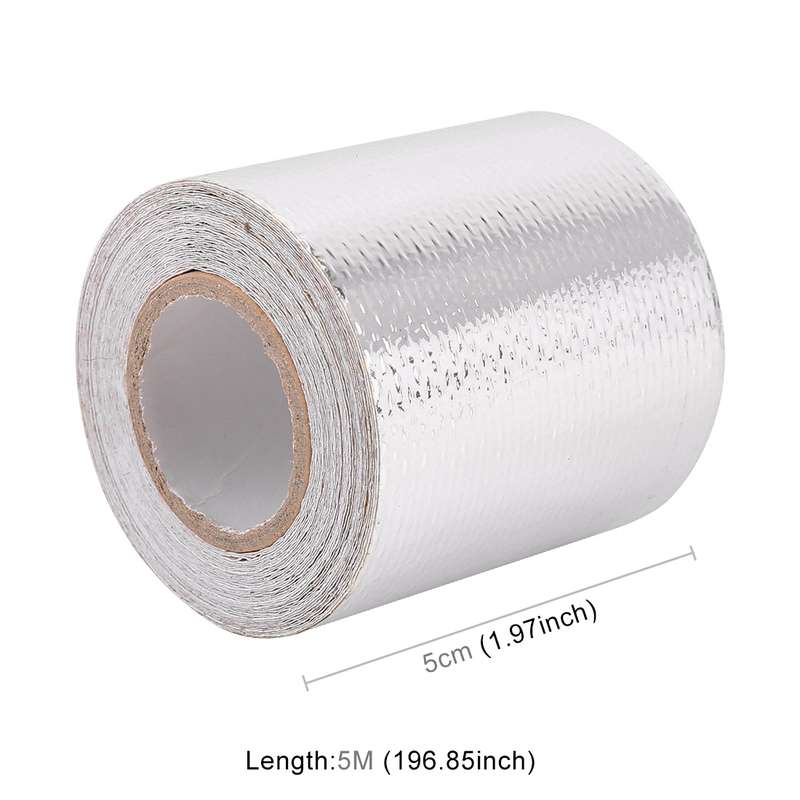 5m Exhaust Wrap Auto Motor Exhaust Heat Shield Aluminum Foil Paper Heat Resistant Wrap(Gold)