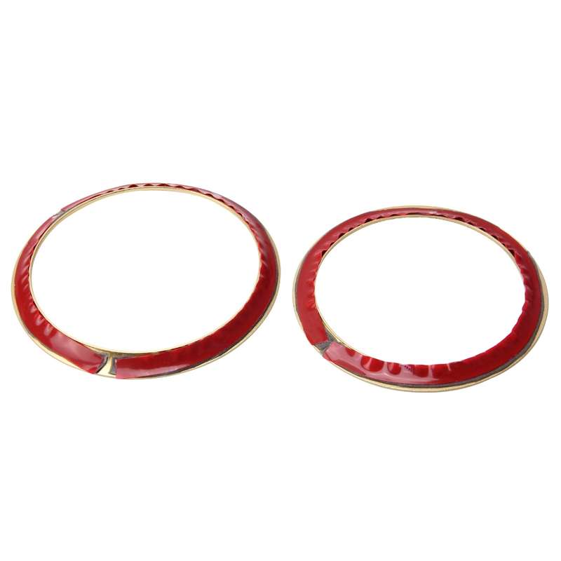 2 PCS/Set Zinc Alloy Steering Wheel Decoration Ring Sticker Logo Car Styling Modification Car Front
