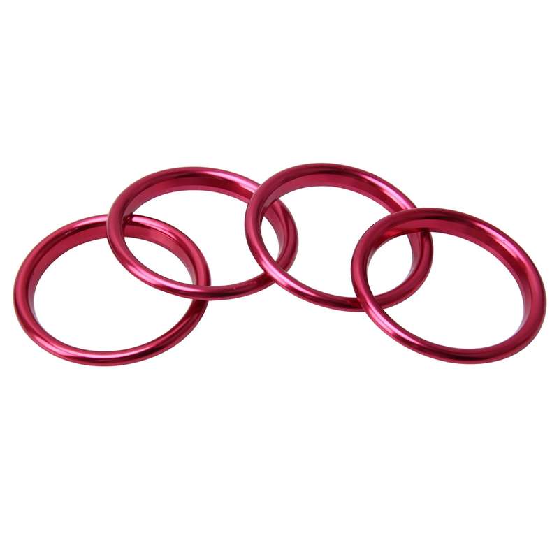 4 PCS Car Outlet Decorative Rings Aluminum Alloy Air Outlet Chrome Trim Ring Car Dashboard Air Vent