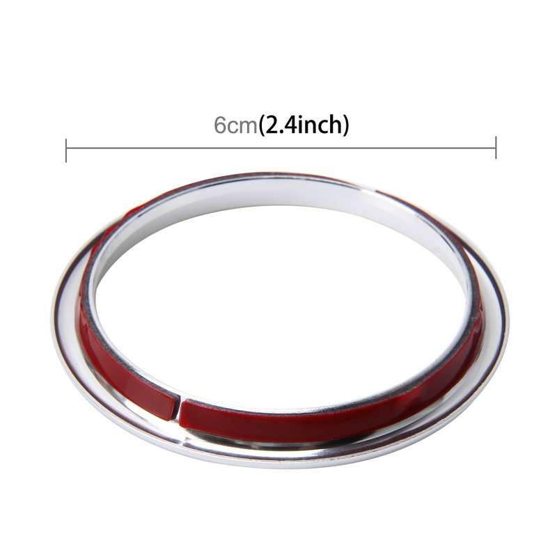 4 PCS Car Outlet Decorative Rings Aluminum Alloy Air Outlet Chrome Trim Ring Car Dashboard Air Vent