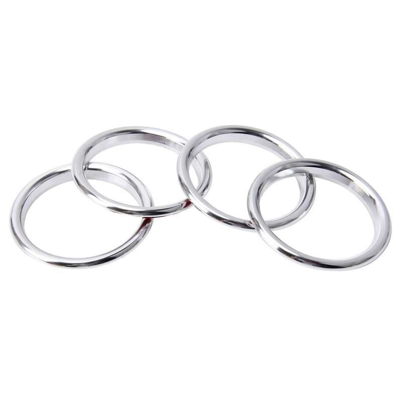 4 PCS Car Outlet Decorative Rings Aluminum Alloy Air Outlet Chrome Trim Ring Car Dashboard Air Vent