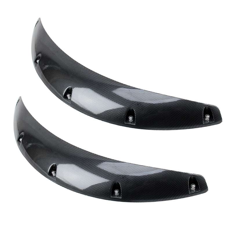 2 PCS 58cm Car Stickers Rubber Round Arc Strips Fender Flares Wheel Eyebrow Decal Sticker(Black)