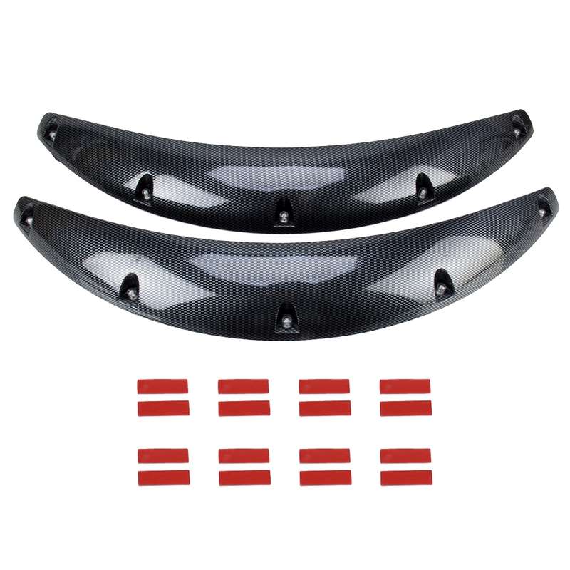 2 PCS 58cm Car Stickers Rubber Round Arc Strips Fender Flares Wheel Eyebrow Decal Sticker(Black)