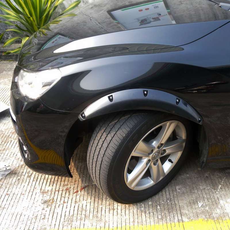 2 PCS 58cm Car Stickers Rubber Round Arc Strips Fender Flares Wheel Eyebrow Decal Sticker(Black)