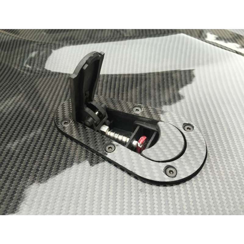 A Pair Car Carbon Fiber Cover Lock Modified Hood Lock General Racing Car Cover Lock(Carbon Grey)