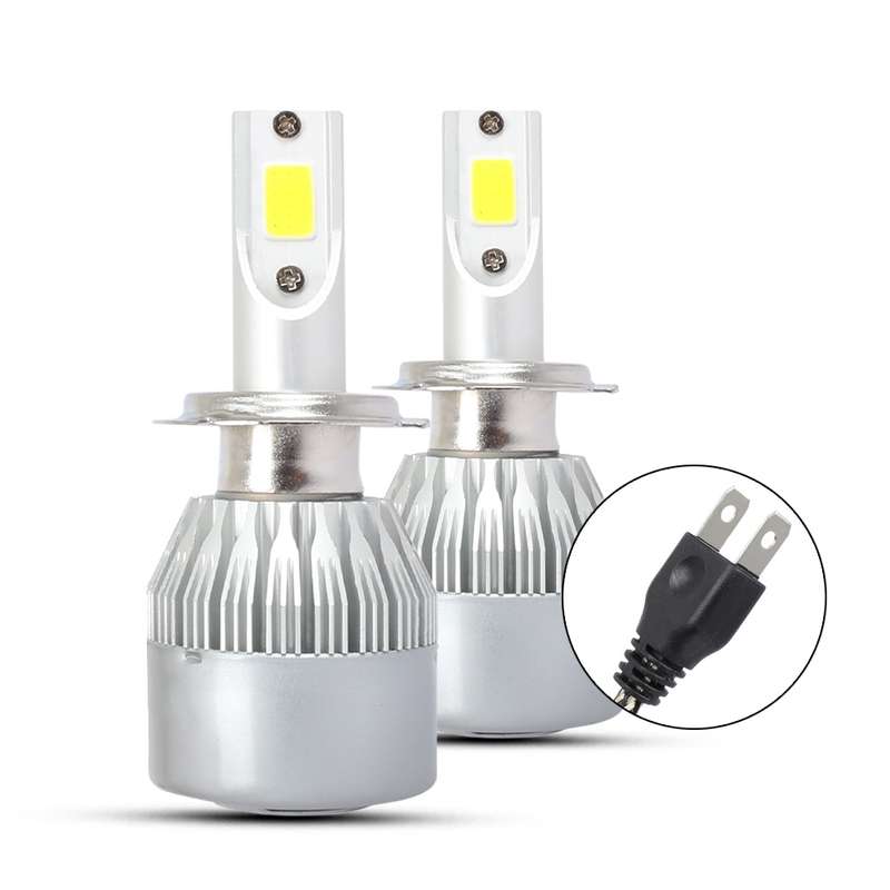 2 PCS H7 18W 1800 LM 8000K IP68 Casnbus Constant Current Car LED Headlight with 2 COB Lamps, DC 9-36