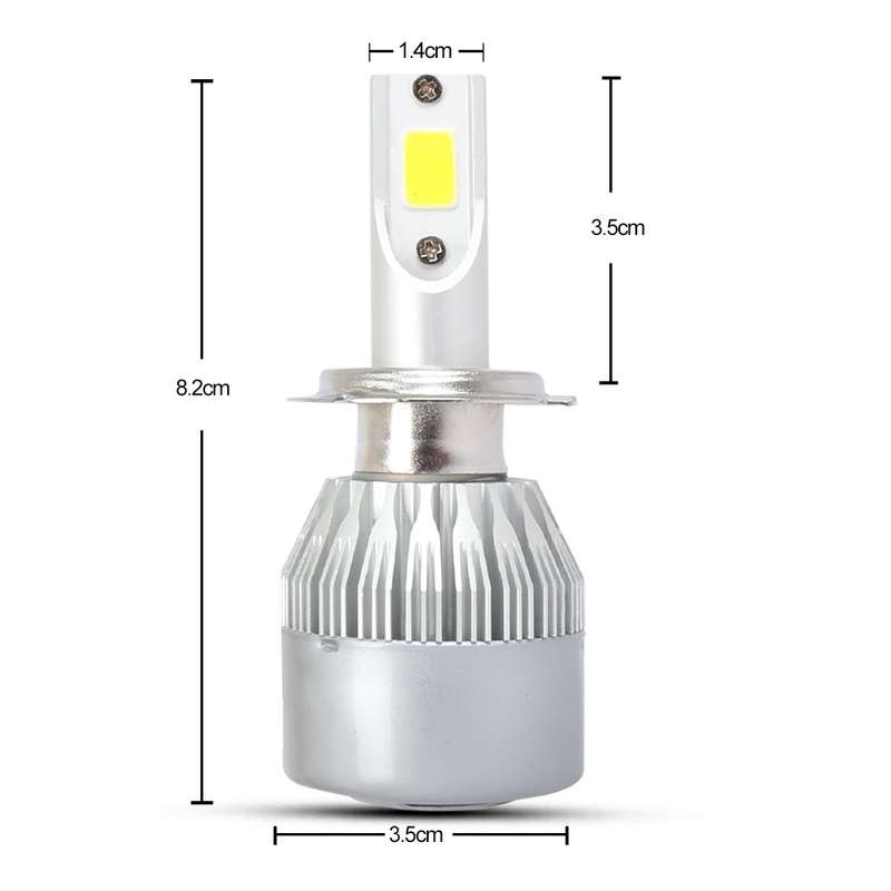 2 PCS H7 18W 1800 LM 8000K IP68 Casnbus Constant Current Car LED Headlight with 2 COB Lamps, DC 9-36