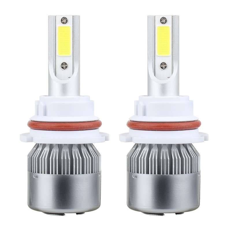 2 PCS 9007 18W 1800 LM 6000K IP68 Casnbus Constant Current Car LED Headlight with 2 COB Lamps, DC 9-