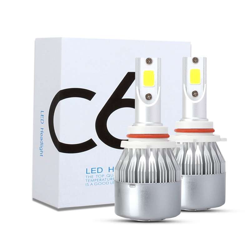2 PCS 9006 18W 1800 LM 8000K IP68 Casnbus Constant Current Car LED Headlight with 2 COB Lamps, DC 9-