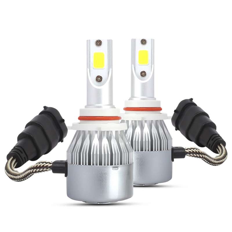 2 PCS 9006 18W 1800 LM 8000K IP68 Casnbus Constant Current Car LED Headlight with 2 COB Lamps, DC 9-