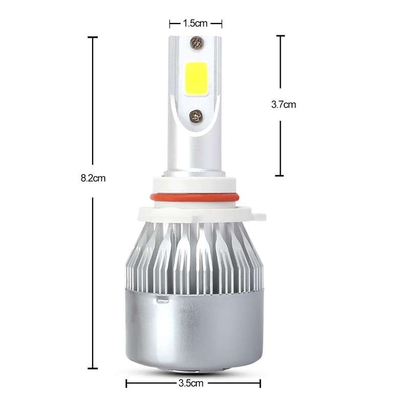 2 PCS 9006 18W 1800 LM 8000K IP68 Casnbus Constant Current Car LED Headlight with 2 COB Lamps, DC 9-