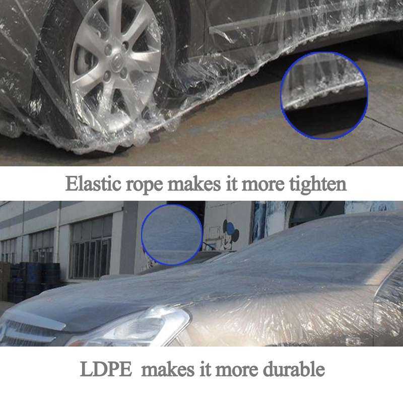 Outdoor Universal Waterproof Anti-Dust Sunproof 3-Compartment Sedan Disposal PE Car Cover, Fits Cars