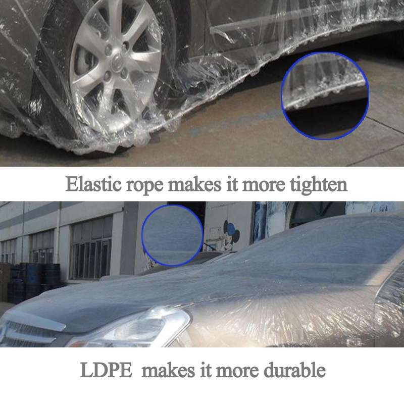 Outdoor Universal Waterproof Anti-Dust Sunproof 2-Compartment Sedan Disposal PE Car Cover