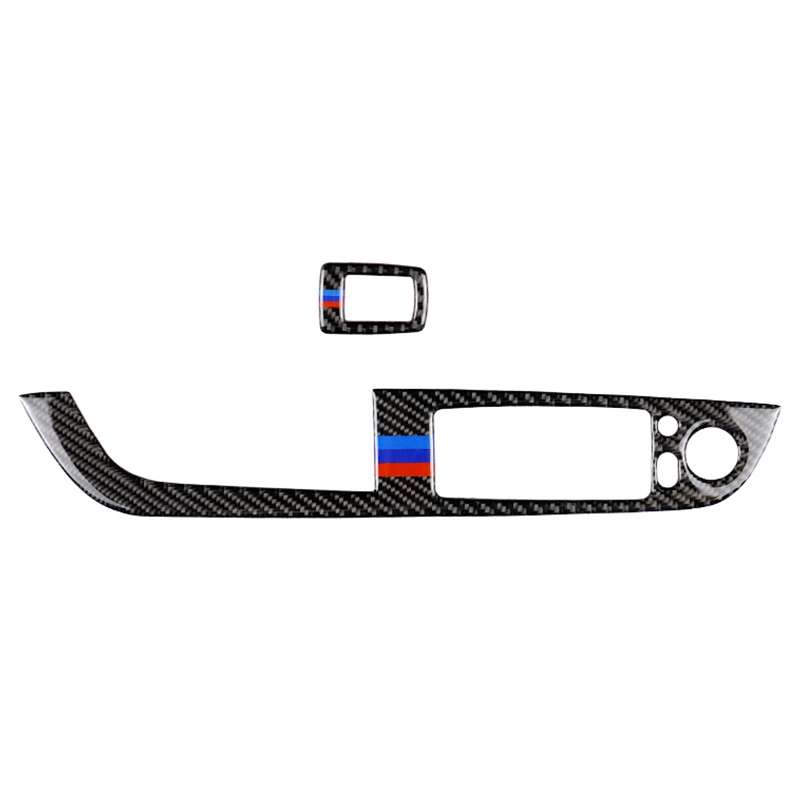Car Carbon Fiber Window Lift Panel With Folding Key Three Color Decorative Sticker for BMW Z4 2009-