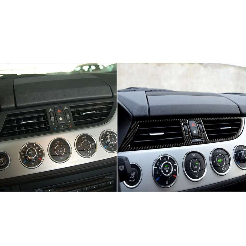 2 PCS For Left Driving Car Carbon Fiber Intermediate Air Outlet Panel Soild Color Decorative Sticker