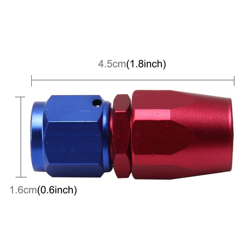 Pipe Joints 0 Degree Swivel Oil Fuel Fitting Adaptor Oil Cooler Hose Fitting Aluminum Alloy AN6 Fitt