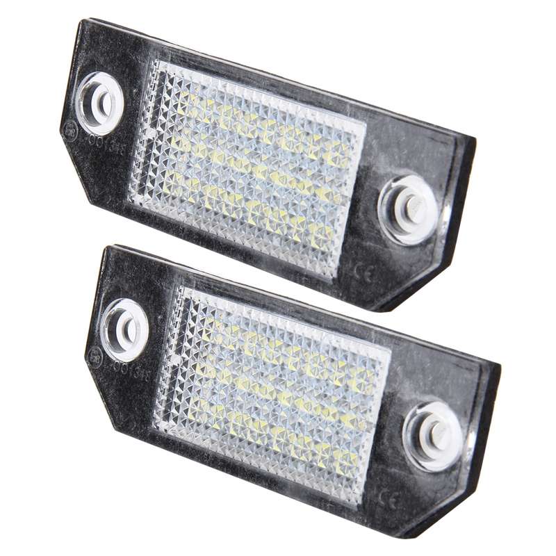 2 PCS License Plate Light with 24 SMD-3528 Lamps for Ford Focus,2W 120LM,6000K, DC12V(White Light)